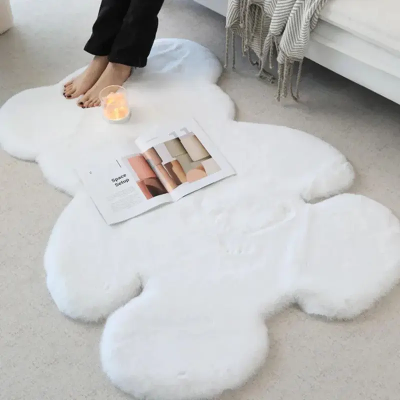 Pluizig Teddy Bear Vloerkleed - Zachte Microvezel, Speels Ontwerp