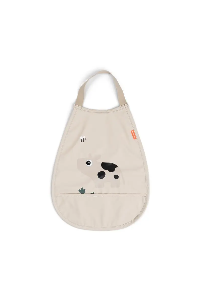Pull-over bib | Tiny farm - Sand