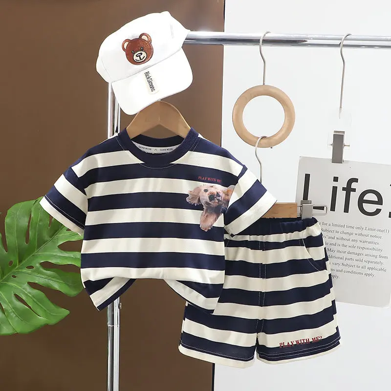 PupStripe™ – Speelse Hond & Strepen – Zomerset voor Kinderen