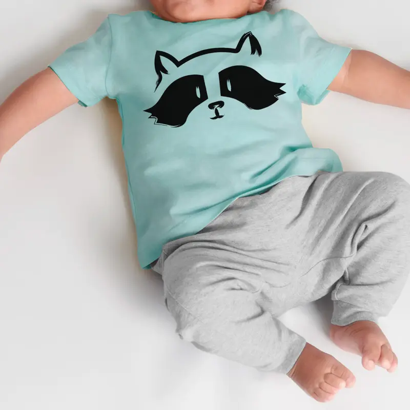 Raccoon Face & Tail - Organic Cotton T-shirt for kids
