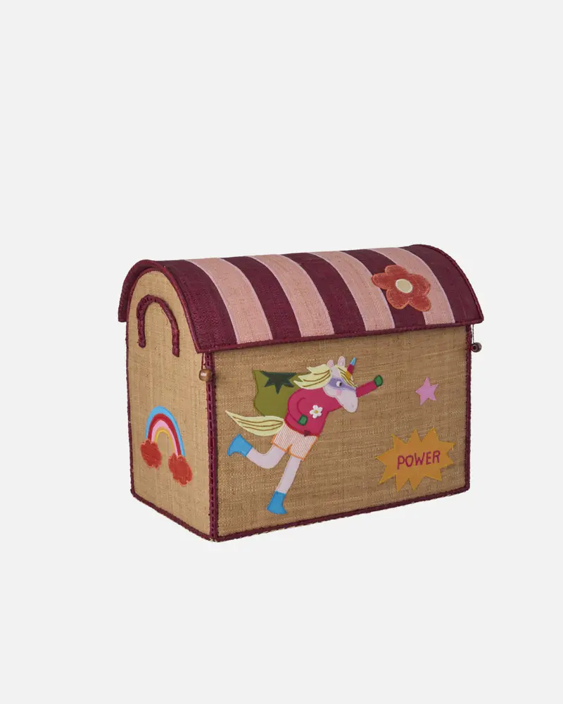 Raffia Opberghuis Rice M - Eenhoorn - Hero Thema