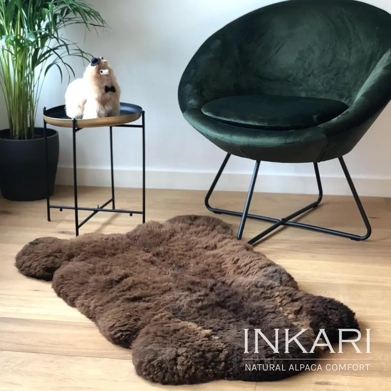 Reina - Handmade Alpaca Rug - Cacao