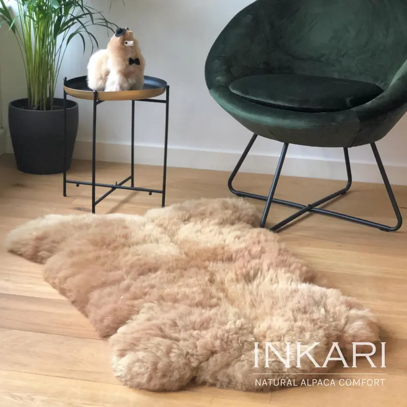 Reina - Handmade Alpaca Rug - Sandstone