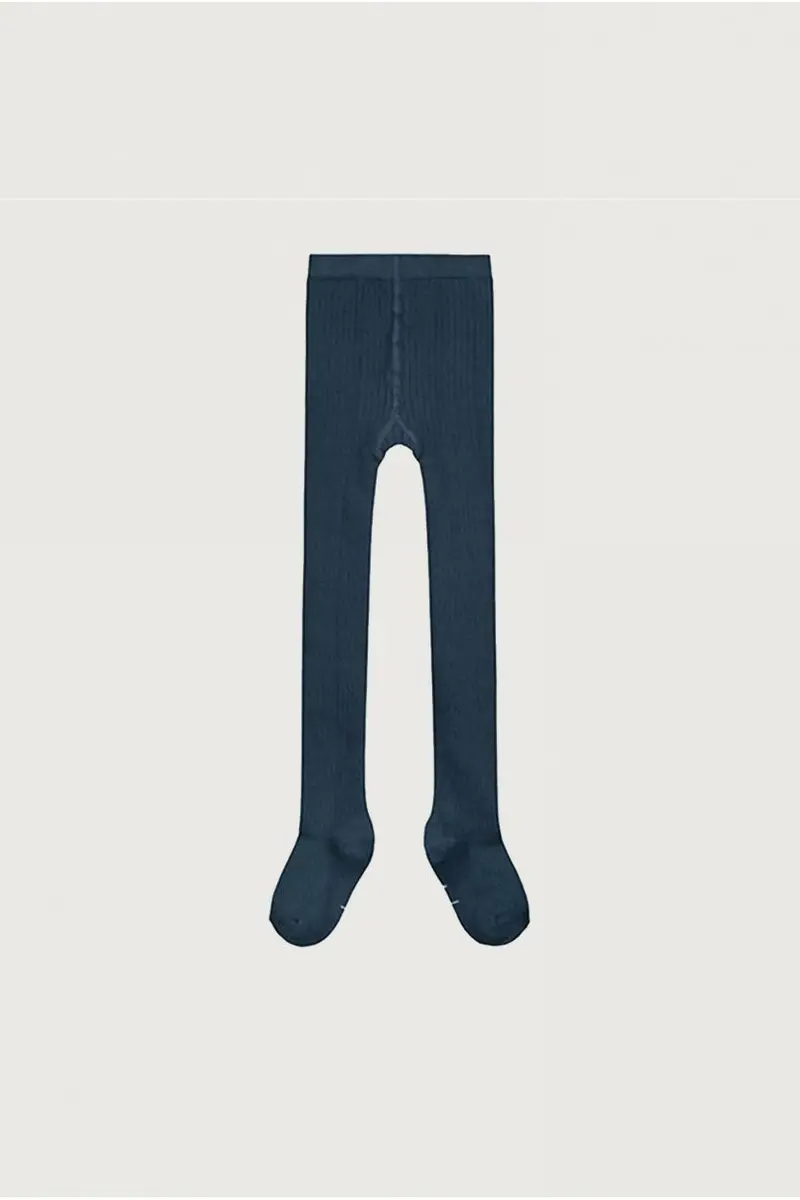Ribbed Tights - Blue Grey