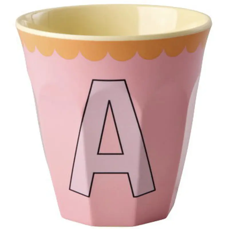 rice alfabetbeker A - vintage - roze - 250 ml