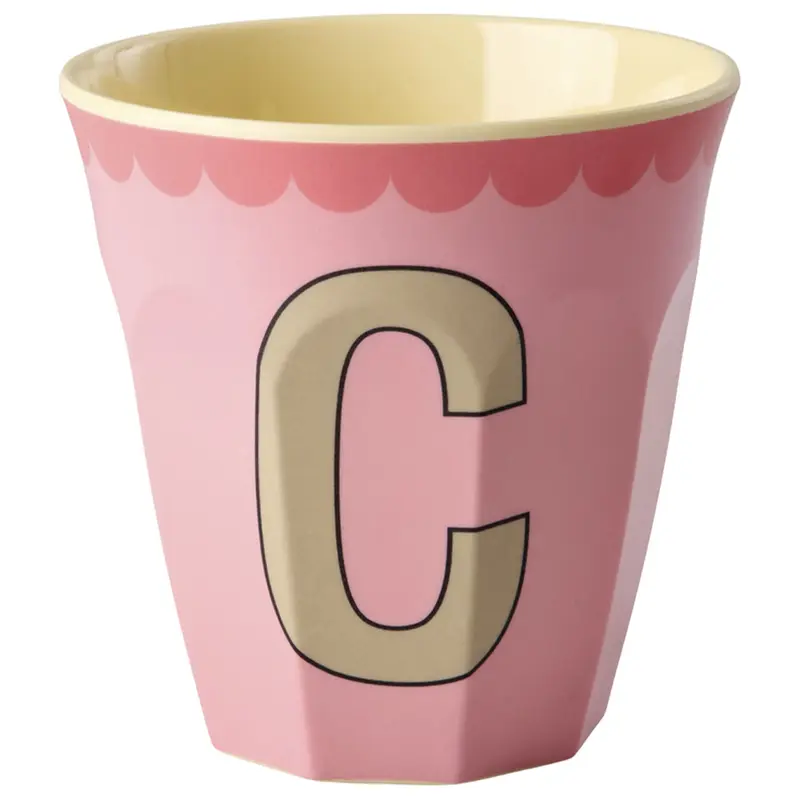 rice alfabetbeker C - vintage - roze - 250 ml