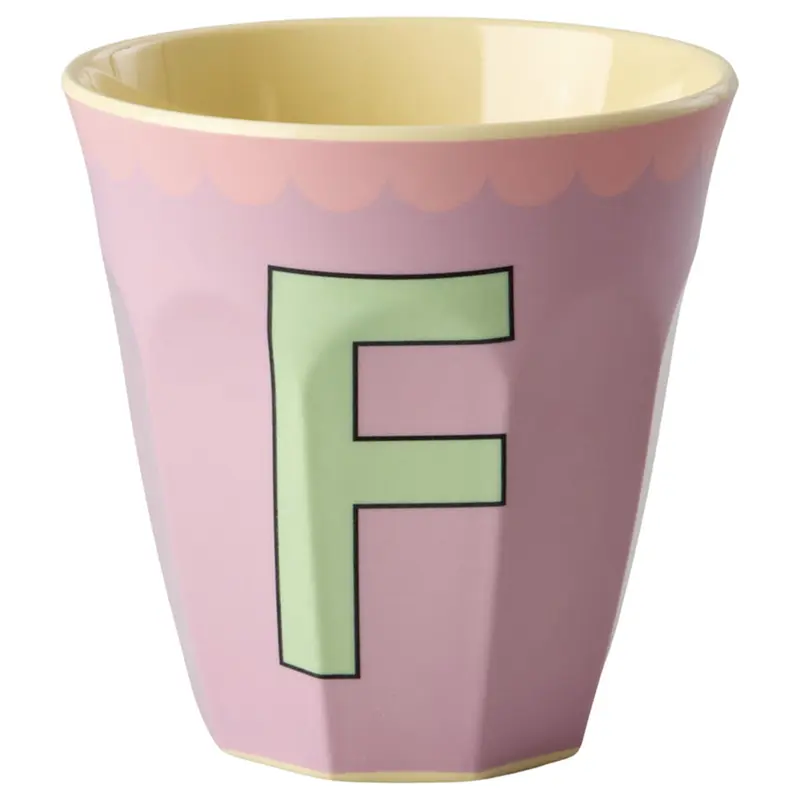 rice alfabetbeker F - vintage - lavendel - 250 ml