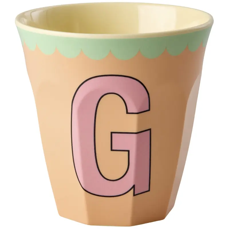 rice alfabetbeker G - vintage - perzik - 250 ml
