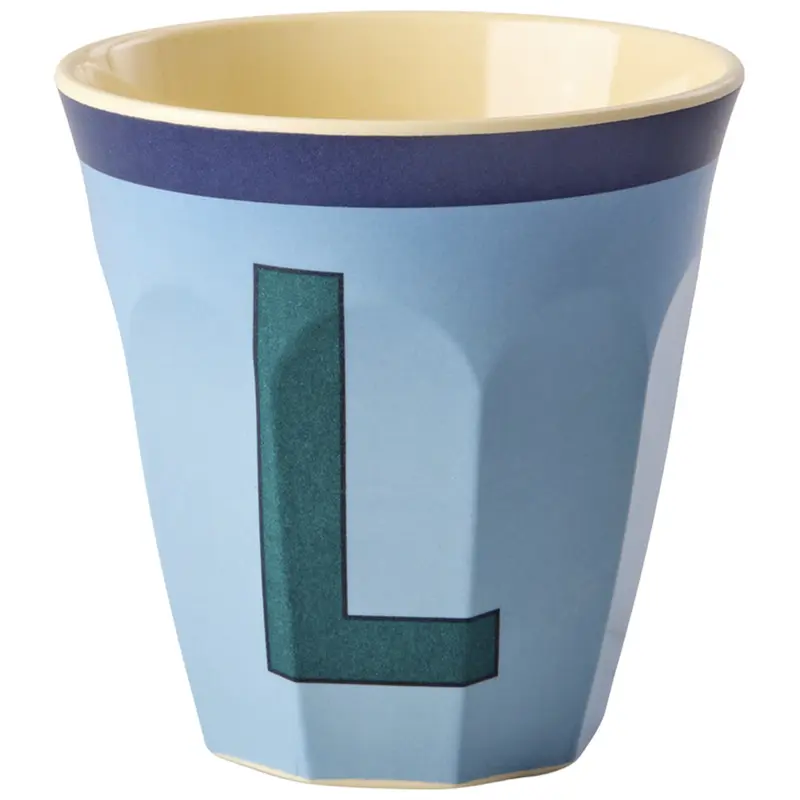 rice alfabetbeker L - vintage - vintage blauw - 250 ml