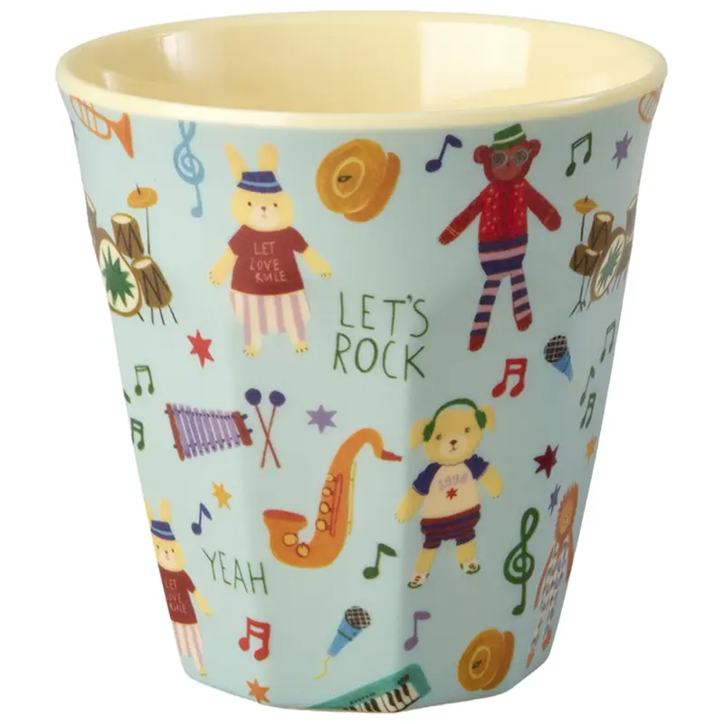 rice kinderbeker music band - blauw - 250 ml