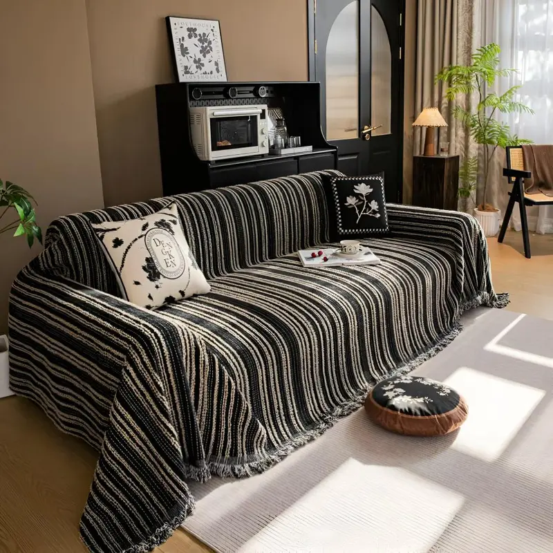 Riviera Luxe Bankhoes - Chenille, Universele Pasvorm met Streepdesign