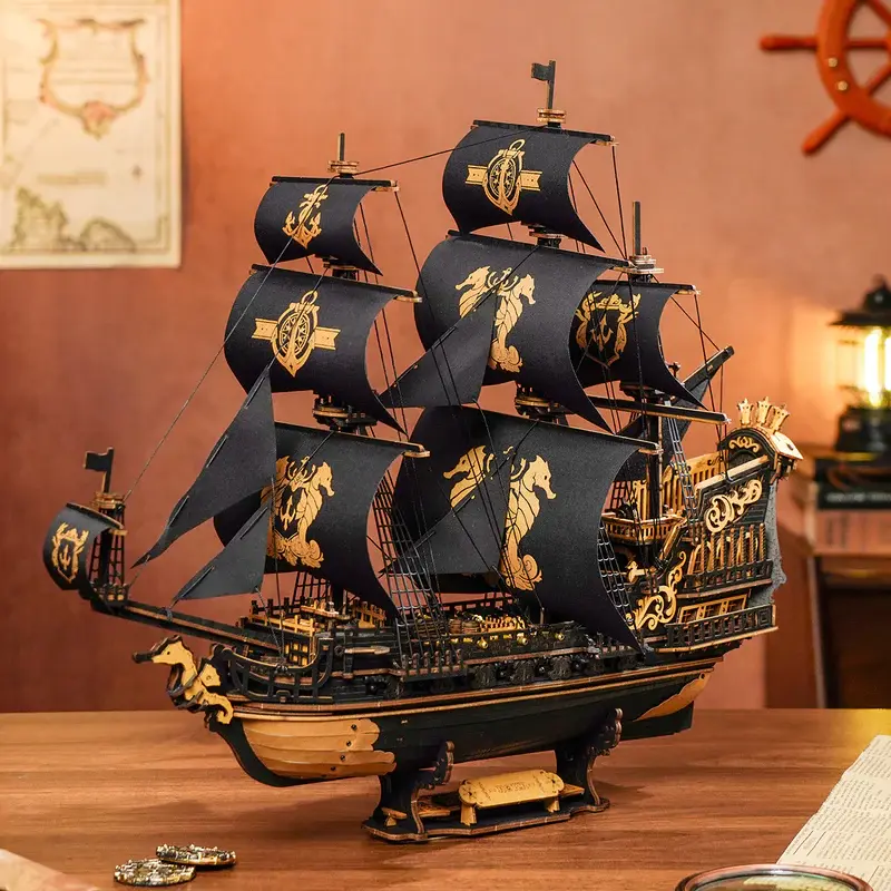 Robotime ROKR 3D Wooden Puzzle The Seahorse Barque 39x18x47cm