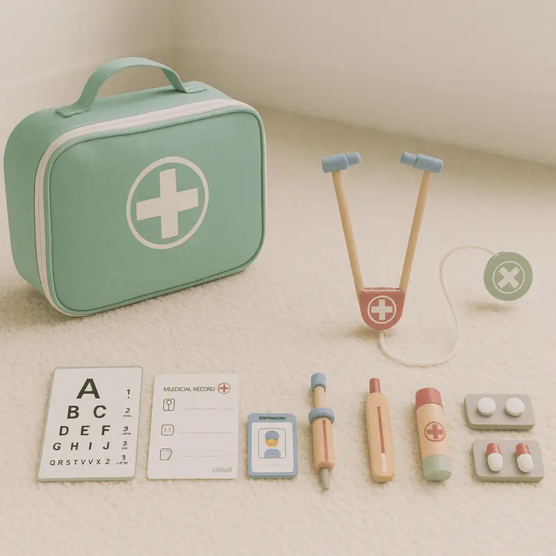 Rollenspel Speelgoed | Houten Dokterset met Koffer & Accessoires