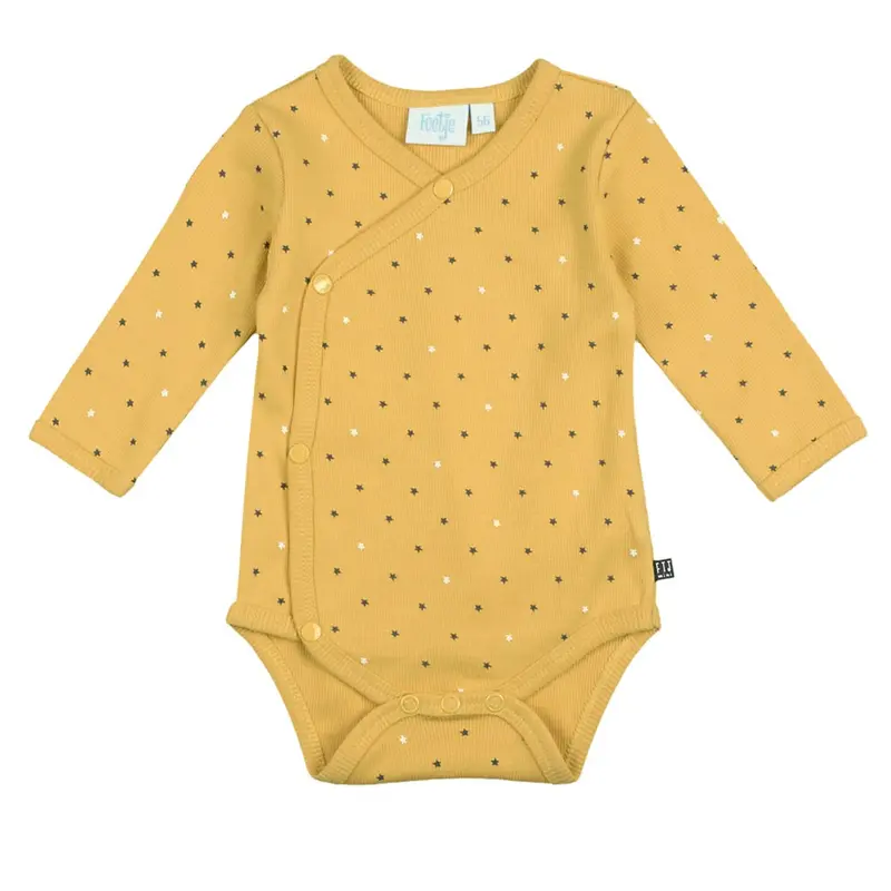 Romper / Body Lang - stars geel, feetje