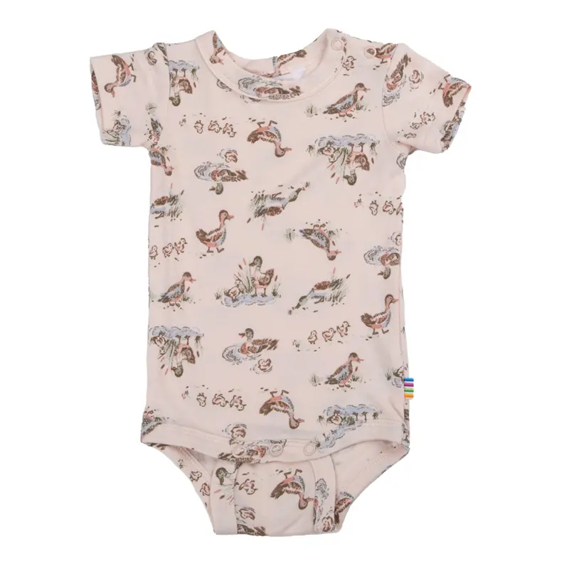 Romper korte mouw - eendjes - bamboe