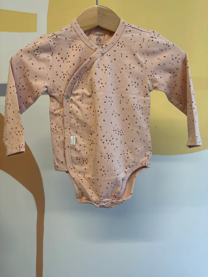 Romper roze overslag Noppies (biologisch katoen)