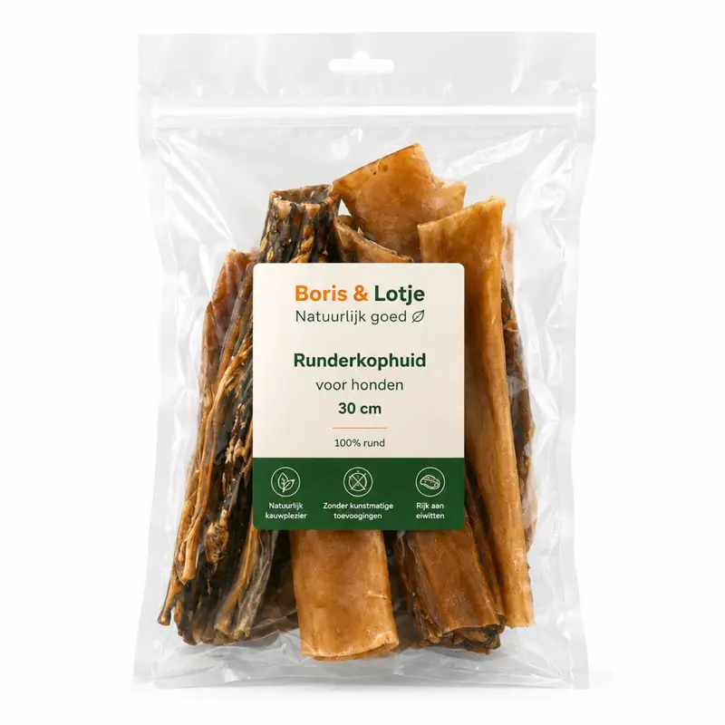 Runderkophuid 100% natuurlijke hondensnack 30 cm 500 gram