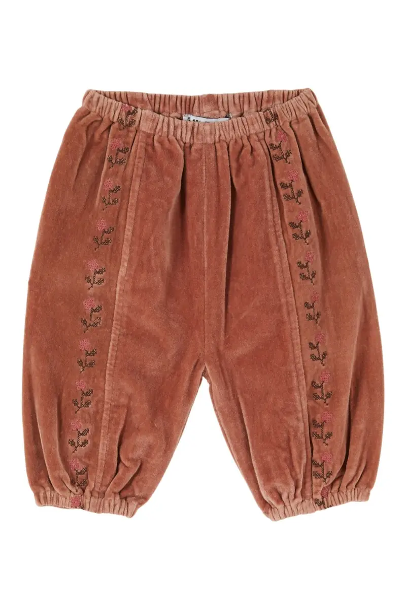 Sarouel velours brode - Acajou