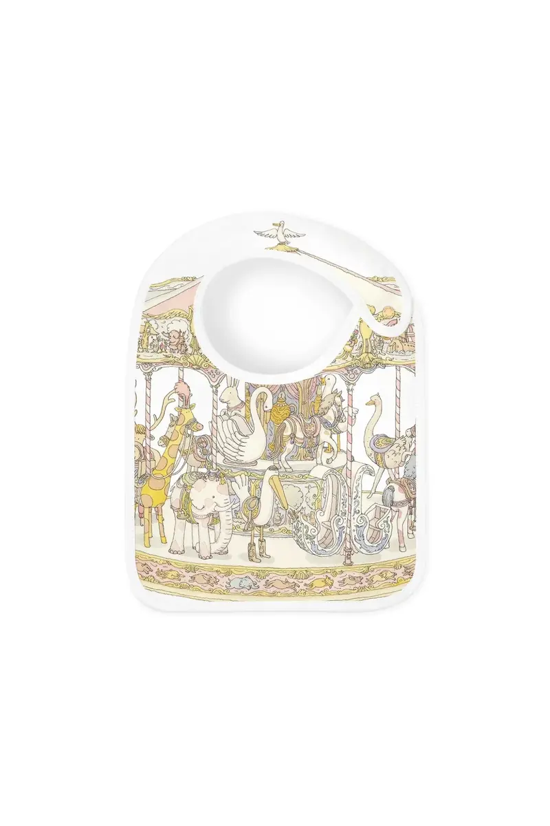Satin bib - Carousel Pink