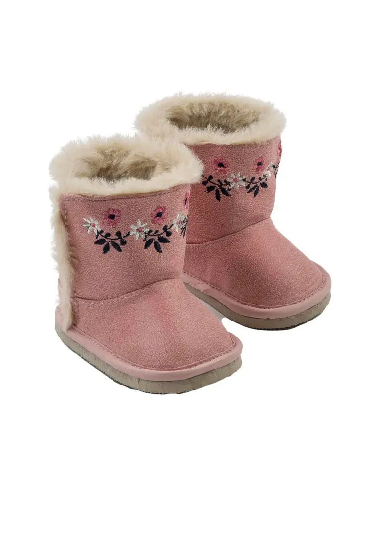 Schoentjes / Laarsjes met bloem - roze, Losan