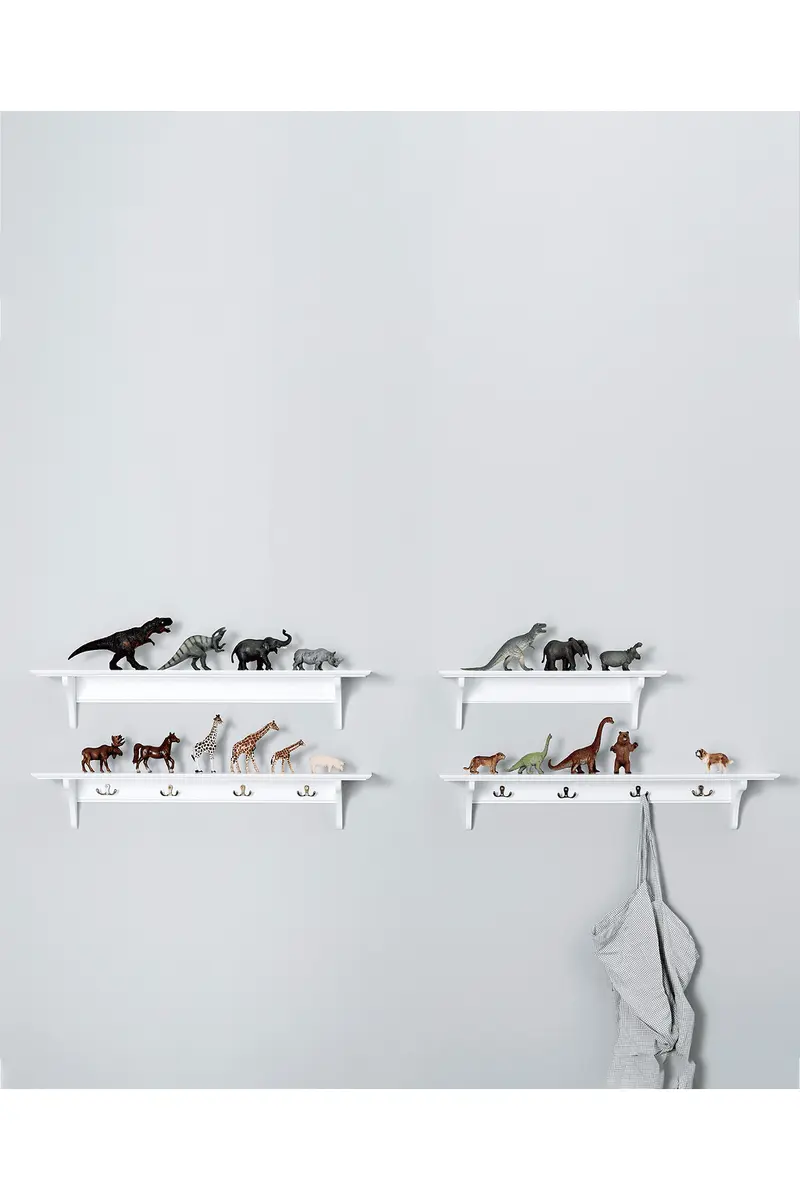 Seaside shelf with hooks, 90cm