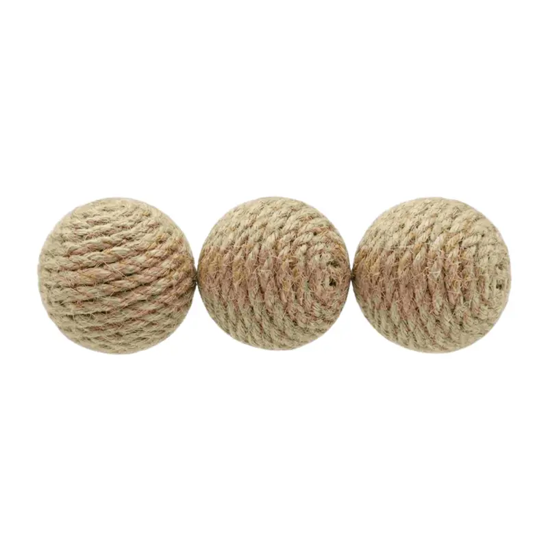 Sisal katten balletjes met natuurlijke pieper - Per 3 stuks