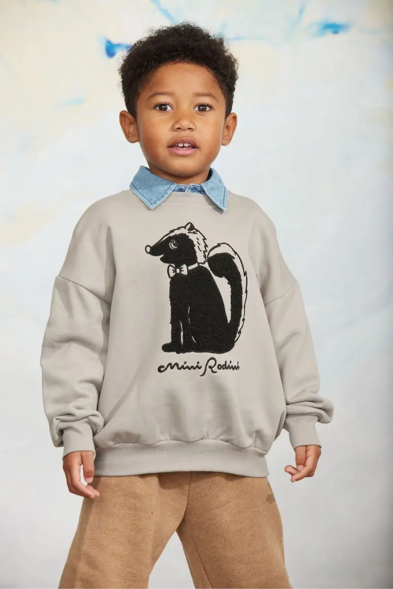 Skunk chenille sweatshirt - Grey