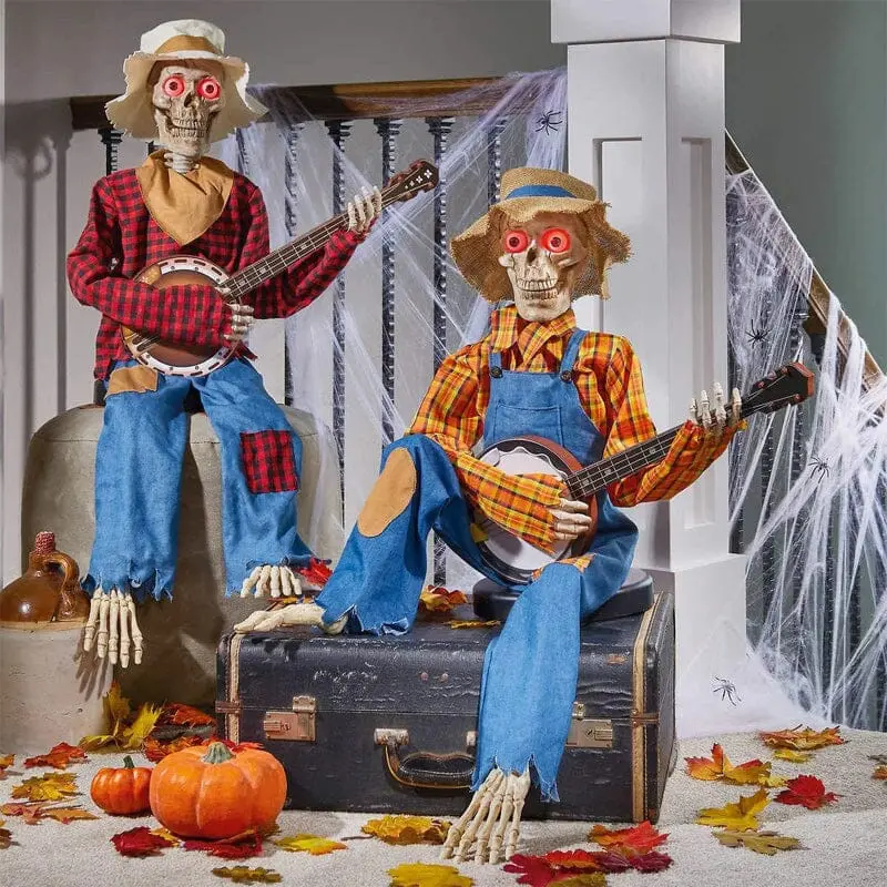Skylark Halloween Decoratie - Bewegingsgestuurd, Muzikaal Skeletten Duo