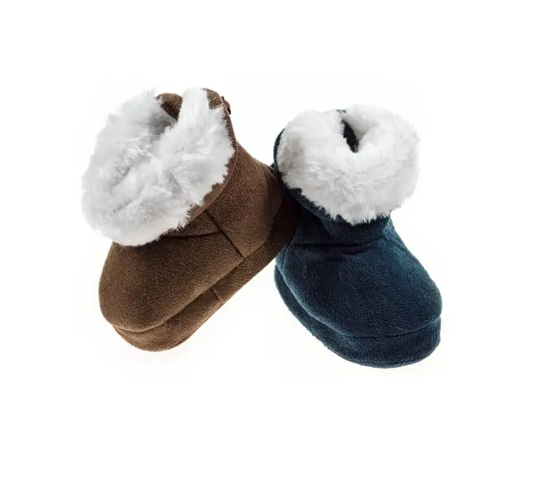 Slofjes, donkerblauw - faux fur