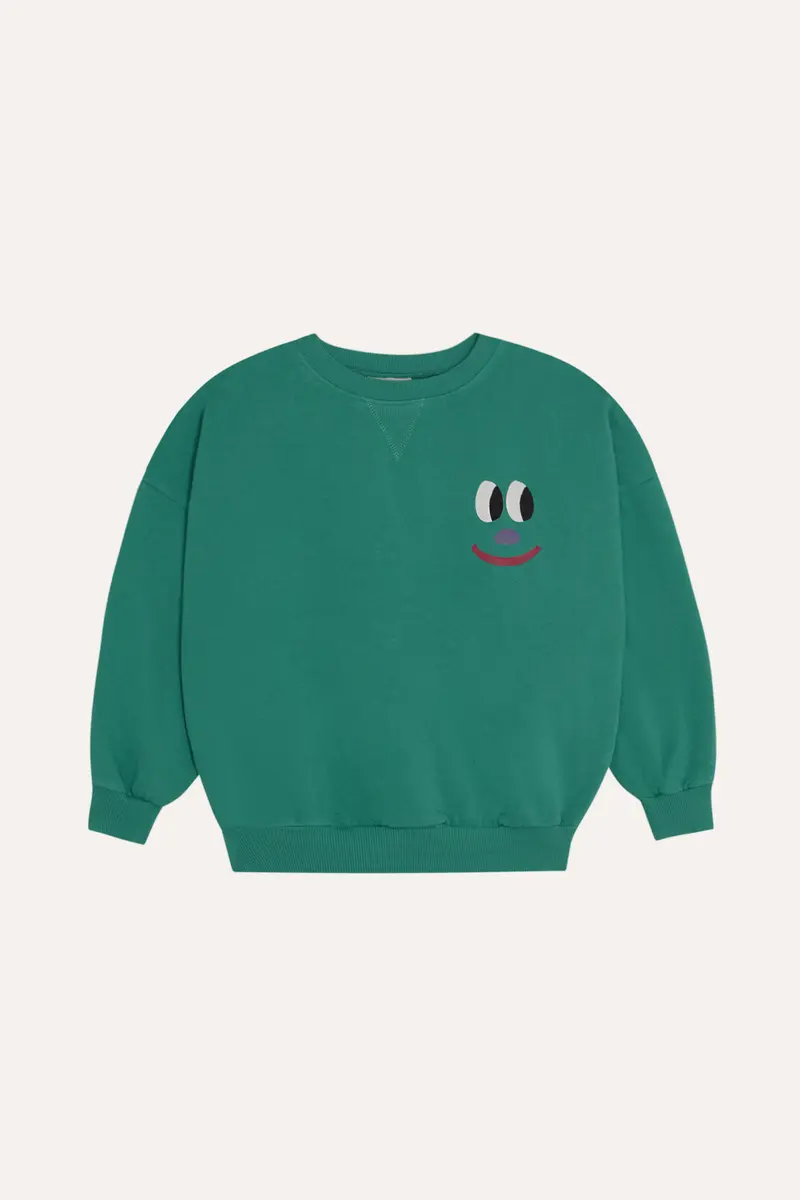 Smiling Face Green Sweatshirt