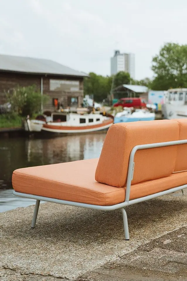 Sofabed Frame Grey - Cushions Faded Orange