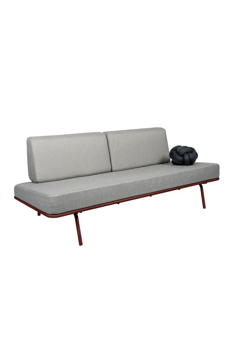 Sofabed Frame Red - Cushions Light Grey