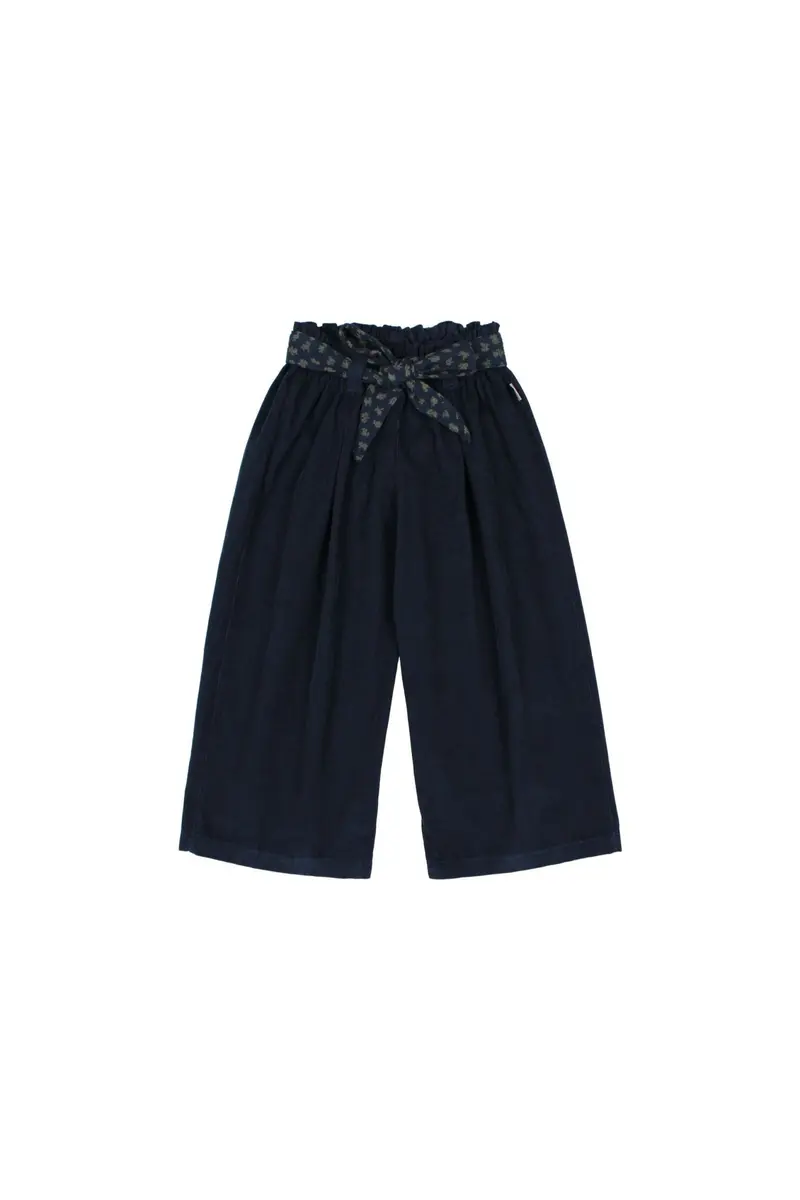 Soft velour girly pants - Navy