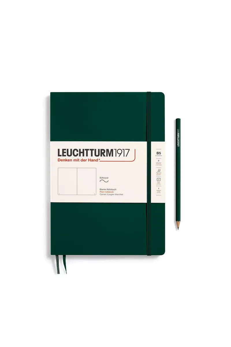 Softcover Composition forest green, plain