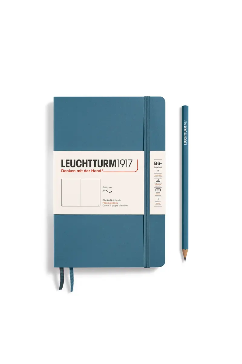 Softcover Paperback stone blue, plain