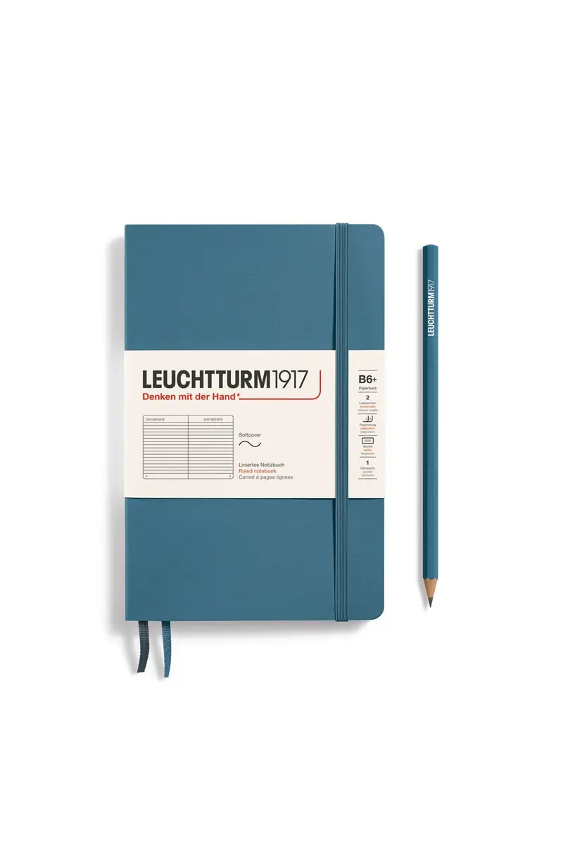 Softcover Paperback stone blue, ruled