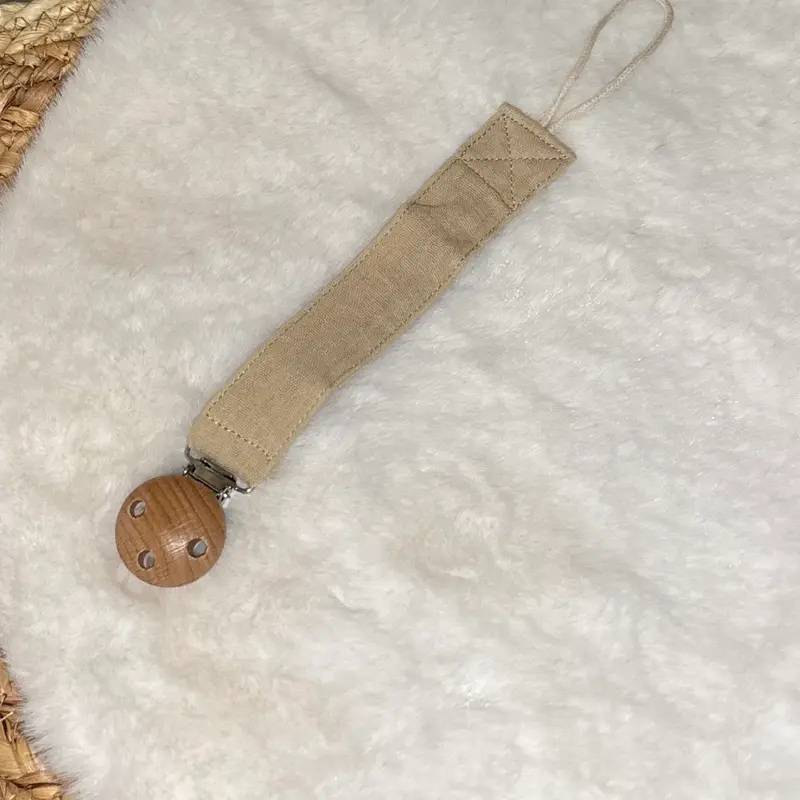 Speenkoord met naam beige