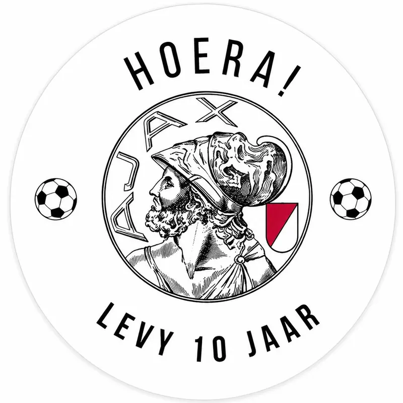 Sticker voetbalclub Ajax met naam