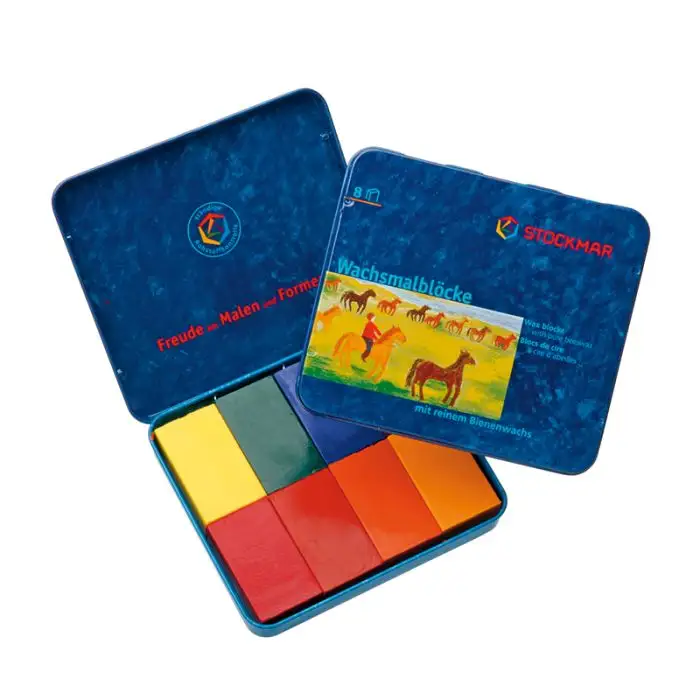 Stockmar wasblokjes Waldorf - assortiment - 8 stuks zonder zwart