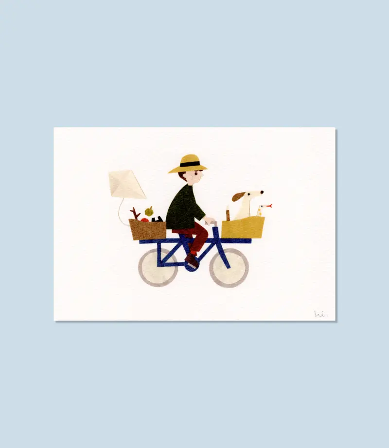 Sun en Shiro op de fiets