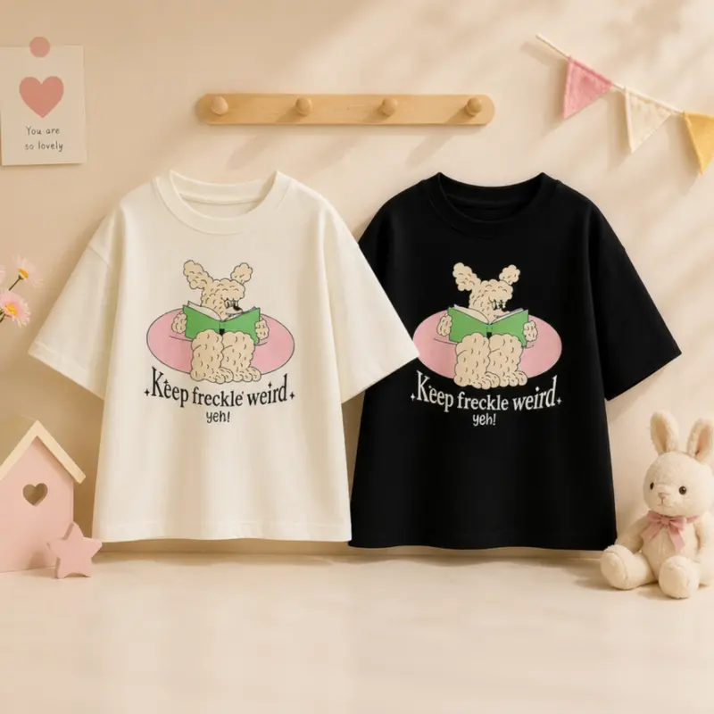 SunnyKids – Comfortabel & Schattig – Oversized T-shirt met Cartoon Print