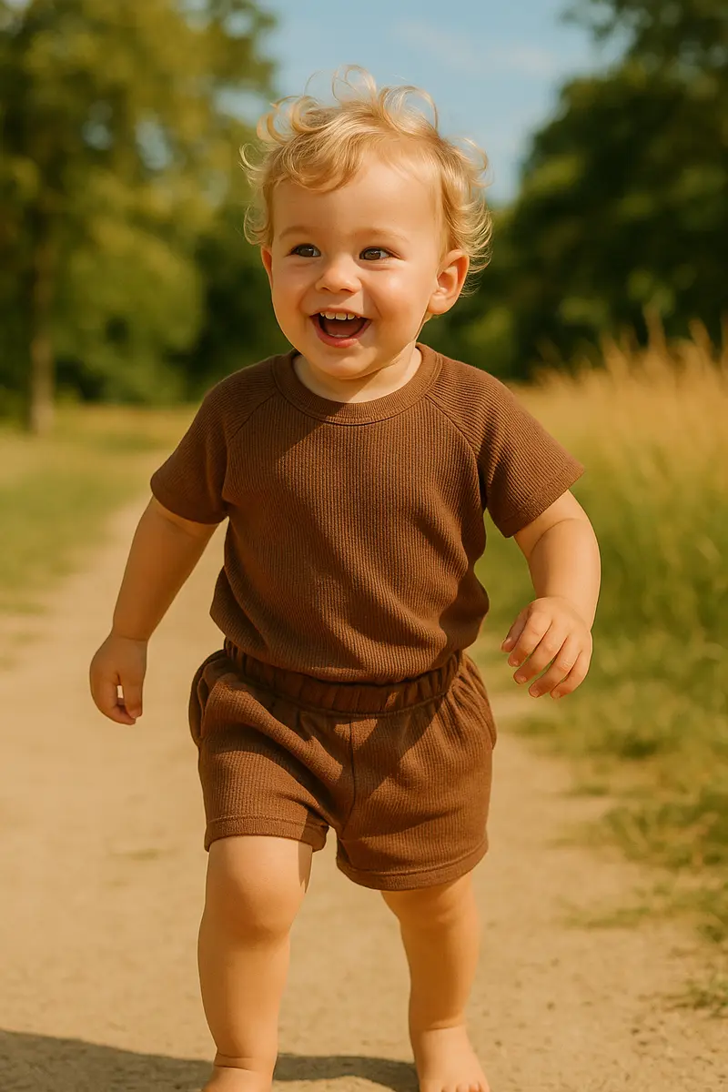 SunnyNest™ – Ribstof Zomersetje van Katoen – Comfortabele Babyoutfit