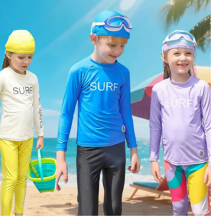 SunShield – Beschermend & Soepel – Kinder SurfShirt met Lange Mouwen en UPF 50+