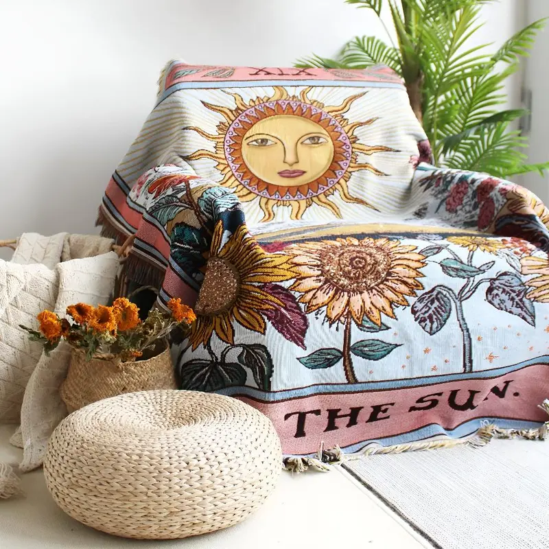 SunWeave™ – Boho Zon Tapestry Deken – Decoratieve Wand Plaid