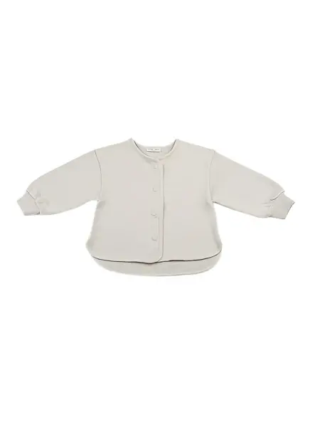 Sweat Cardigan Pebble Gray