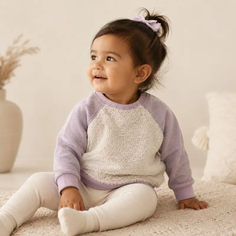 Sweetie Danita Baby Girl Fluffy Glitter Sweatshirt