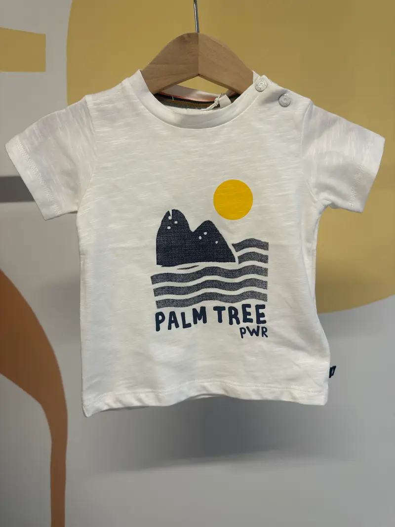 T-shirt Feetje korte mouwen wit met print (biologisch katoen)