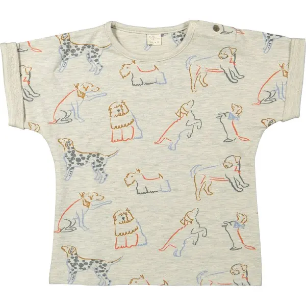 T-shirt hondjes gekleurd - biologisch katoen - Riffle Amsterdam