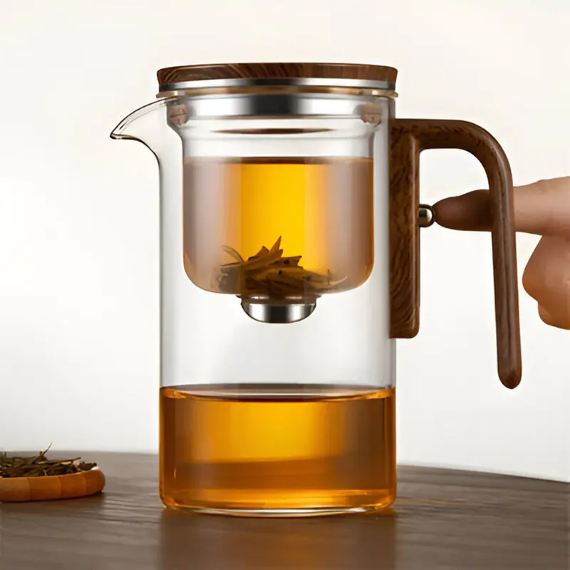 TeaCrystalBrew™ – Glazen Theepot met RVS Zeef – Losse Thee Infuser Pot