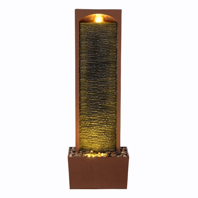 Teamson Home 98 cm Contemporary Outdoor LED Waterfall Fountain with Pebble Base